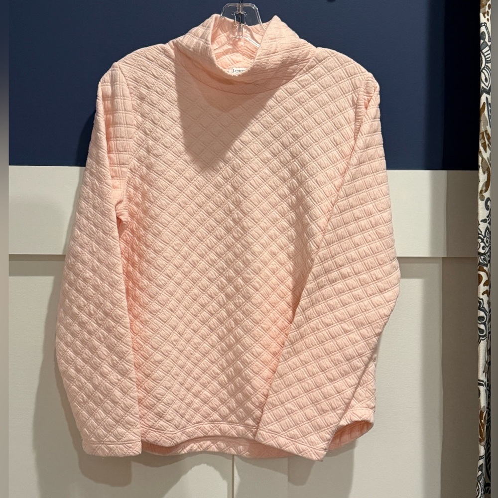 J. Crew Quilted Mockneck Pullover Size S EUC